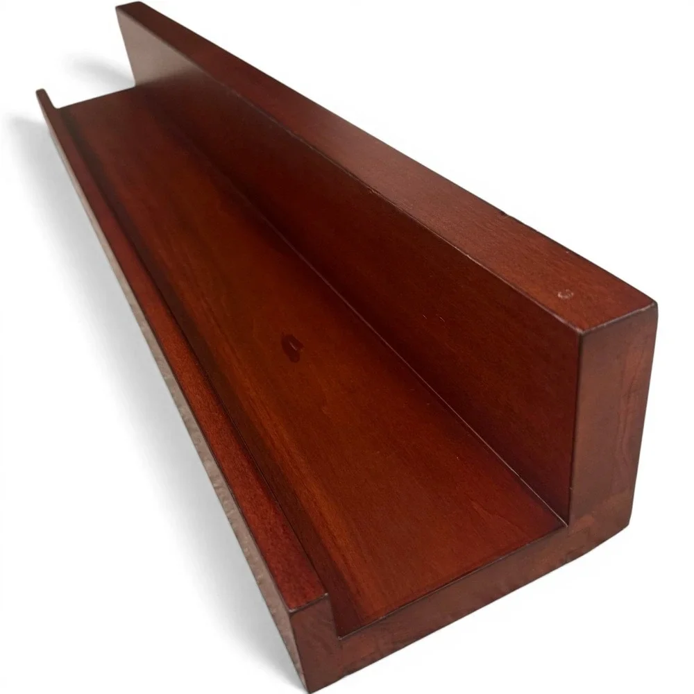 Pottery Barn Holman Picture Ledge Shelf 24in Alderwood Mahogany AS IS